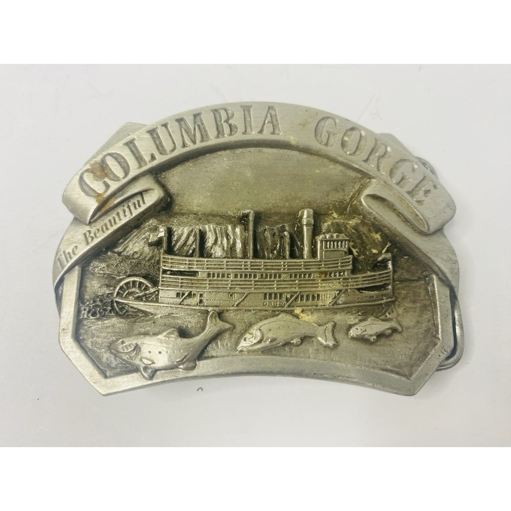 The Beautiful Columbia Gorge 1984 Siskiyou‎ Belt Buckle Hood River Oregon